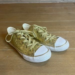 Gold Glitter Converse All Star Sneakers Sz 1